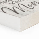 P. Graham Dunn Home is Where Mom is Whitewash 3.5 x 3.5 Inch Pine Wood Tabletop Block Sign