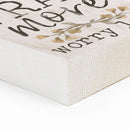 P. Graham Dunn Pray More Worry Less Whitewash 3.5 x 3.5 Inch Pine Wood Tabletop Block Sign