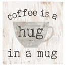 P. Graham Dunn Coffee a Hug in a Mug Whitewash 3.5 x 3.5 Inch Pine Wood Tabletop Block Sign