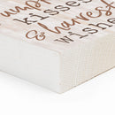 P. Graham Dunn Pumpkin Kisses Harvest Wishes Whitewash 3.5 x 3.5 Inch Pine Wood Tabletop Block Sign