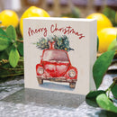 P. Graham Dunn Merry Christmas Rosy Red 3.5 x 3.5 Wood Christmas Decorative Word Block Sign