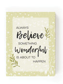 P. Graham Dunn Believe Wonderful Green 7 x 5 Pine Wood Tabletop Block Sign