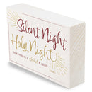 P. Graham Dunn Silent Night White 7 x 5 Pine Wood Christmas Tabletop Block Sign