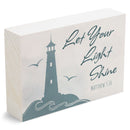 P. Graham Dunn Let Your Light Shine Blue 7 x 5 Pine Wood Tabletop Block Sign