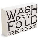 P. Graham Dunn Wash Dry Fold Laundry White 7 x 5 Pine Wood Tabletop Block Sign