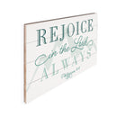 P. Graham Dunn Rejoice Always White 24 x 14 Pine Wood Pallet Décor Sign