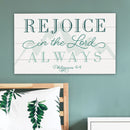 P. Graham Dunn Rejoice Always White 24 x 14 Pine Wood Pallet Décor Sign