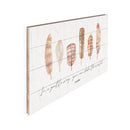 P. Graham Dunn Shake The World White Feather 24 x 14 Pine Wood Pallet Décor Sign