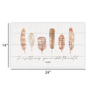 P. Graham Dunn Shake The World White Feather 24 x 14 Pine Wood Pallet Décor Sign