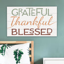 P. Graham Dunn Grateful Thankful White 24 x 14 Pine Wood Pallet Décor Sign