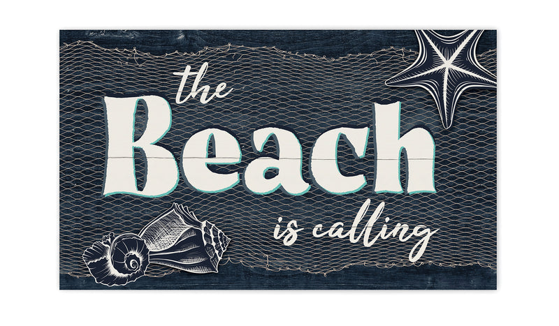 P. Graham Dunn Beach Is Calling Blue 24 x 14 Pine Wood Pallet DÈcor Sign