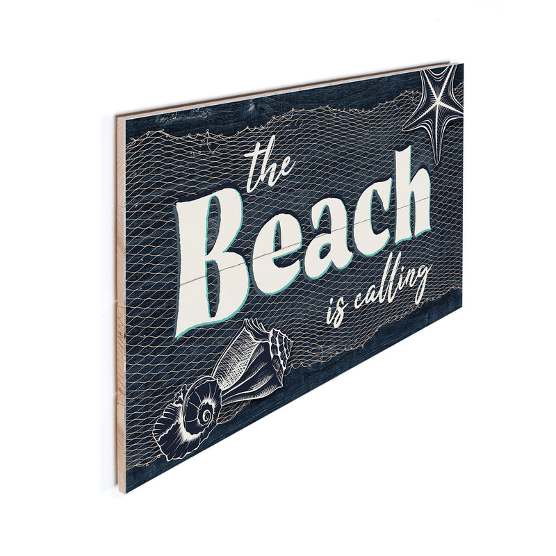 P. Graham Dunn Beach Is Calling Blue 24 x 14 Pine Wood Pallet Décor Sign