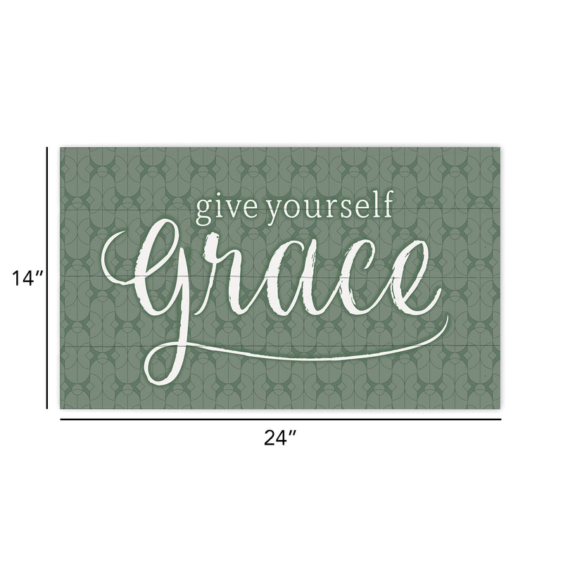 P. Graham Dunn Give Yourself Grace Green 24 x 14 Pine Wood Pallet Décor Sign