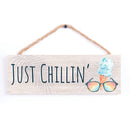 P. Graham Dunn Just Chillin Sunglasses Grey 10 x 3.5 Pine Wood String Sign