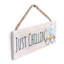P. Graham Dunn Just Chillin Sunglasses Grey 10 x 3.5 Pine Wood String Sign