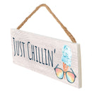 P. Graham Dunn Just Chillin Sunglasses Grey 10 x 3.5 Pine Wood String Sign