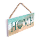 P. Graham Dunn Home Beach Seashell Blue 10 x 3.5 Pine Wood String Sign