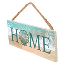 P. Graham Dunn Home Beach Seashell Blue 10 x 3.5 Pine Wood String Sign