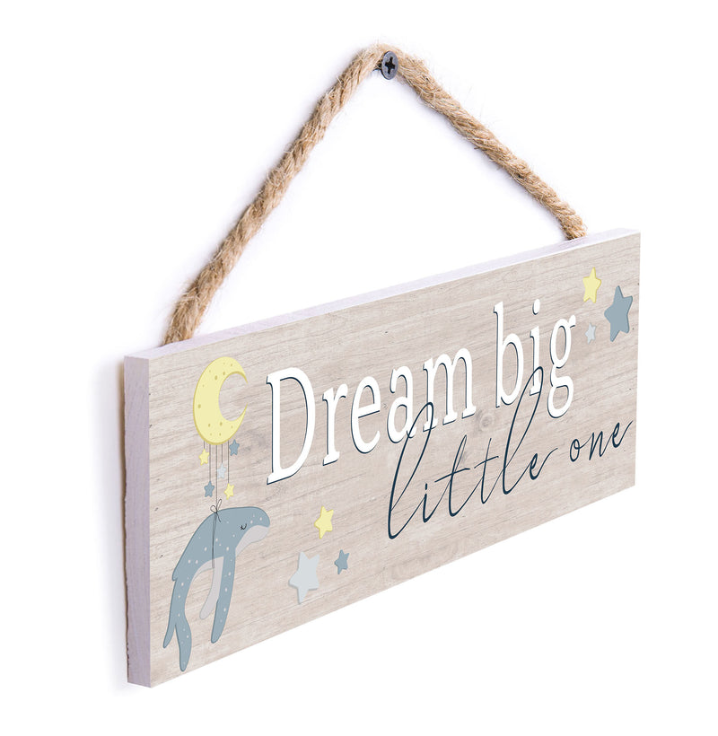 P. Graham Dunn Dream Big Little One Brown 10 x 3.5 Pine Wood String Sign