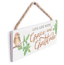 P. Graham Dunn Live Grace Gratitude White 10 x 3.5 Pine Wood String Sign