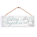 P. Graham Dunn Better Together Whitewash 10 x 3.5 Pine Wood String Sign