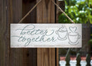 P. Graham Dunn Better Together Whitewash 10 x 3.5 Pine Wood String Sign