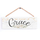 P. Graham Dunn Fluent In Grace Floral White 10 x 3.5 Pine Wood String Sign