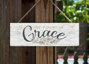 P. Graham Dunn Fluent In Grace Floral White 10 x 3.5 Pine Wood String Sign