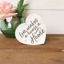 P. Graham Dunn Love Makes A House A Home Heart Cream 3.5 x 3.25 Pine Wood Small Tabletop Plaque