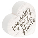 P. Graham Dunn Love Makes A House A Home Heart Cream 3.5 x 3.25 Pine Wood Small Tabletop Plaque