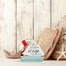 P. Graham Dunn Lifes at Ease Sailboat Nautical 3.5 x 3.25 Pine Wood Small Tabletop Plaque