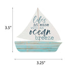 P. Graham Dunn Lifes at Ease Sailboat Nautical 3.5 x 3.25 Pine Wood Small Tabletop Plaque