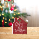 P. Graham Dunn Home for The Holidays Rosy Red 3.2667 x 3.25 Pine Wood Christmas Small Shape Sign