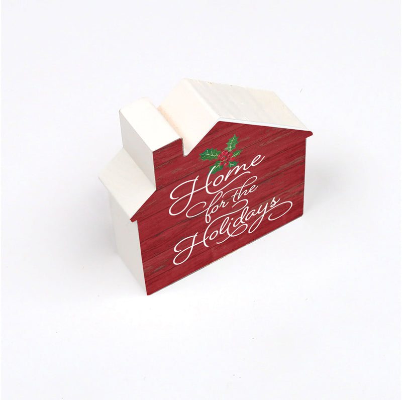 P. Graham Dunn Home for The Holidays Rosy Red 3.2667 x 3.25 Pine Wood Christmas Small Shape Sign
