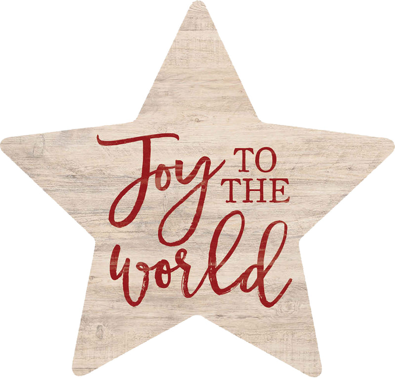 P. Graham Dunn Joy to The World Rosy Red 3.4 x 3.25 Pine Wood Christmas Small Shape Sign