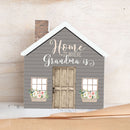 P. Graham Dunn Home is Where Grandma is Floral Grey 3.2667 x 3.25 Pine Wood Small Shape Plaque