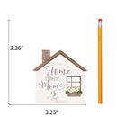 P. Graham Dunn Home is Where Mom is Floral White 3.2667 x 3.25 Pine Wood Decorative Small Shape Plaque
