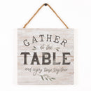 P. Graham Dunn Gather at The Table Rustic Whitewash 7 x 7 Inch Wood Pallet Wall Hanging Sign