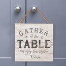 P. Graham Dunn Gather at The Table Rustic Whitewash 7 x 7 Inch Wood Pallet Wall Hanging Sign