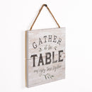 P. Graham Dunn Gather at The Table Rustic Whitewash 7 x 7 Inch Wood Pallet Wall Hanging Sign