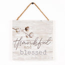 P. Graham Dunn Thankful and Blessed Cotton Blossom 7 x 7 Inch Wood Pallet Wall Hanging Sign