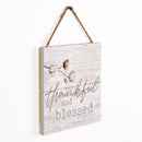 P. Graham Dunn Thankful and Blessed Cotton Blossom 7 x 7 Inch Wood Pallet Wall Hanging Sign