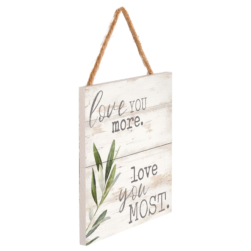 P. Graham Dunn Love You More Most Whitewash 7 x 7 Inch Wood Pallet Wall Hanging Sign