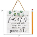 P. Graham Dunn Faith Makes Things Possible Whitewash 7 x 7 Inch Wood Pallet Wall Hanging Sign