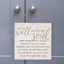 P. Graham Dunn It is Well with My Soul Whitewash 7 x 7 Inch Wood Pallet Wall Hanging Sign
