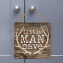 P. Graham Dunn Little Man Cave Antlers Rustic Brown 7 x 7 Inch Wood Pallet Wall Hanging Sign