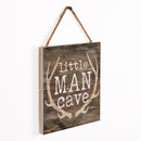 P. Graham Dunn Little Man Cave Antlers Rustic Brown 7 x 7 Inch Wood Pallet Wall Hanging Sign