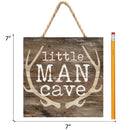 P. Graham Dunn Little Man Cave Antlers Rustic Brown 7 x 7 Inch Wood Pallet Wall Hanging Sign