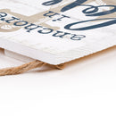 P. Graham Dunn Anchored in Love Nautical Blue 7 x 7 Pine Wood Hanging String Sign Plaque