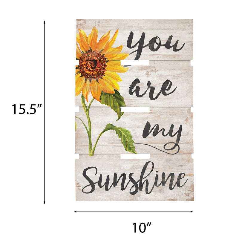 P. Graham Dunn You are My Sunshine Sunflower Whitewash 10 x 15.5 Wood Skid Pallet Wall Plaque Sign